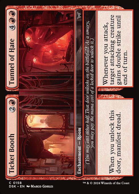 door cards mtg Magic The Gathering Trading Card Game Adventures in the Forgotten Realms Single Card Common Kick in the 153 choose a creature type Ticket Booth // Tunnel of