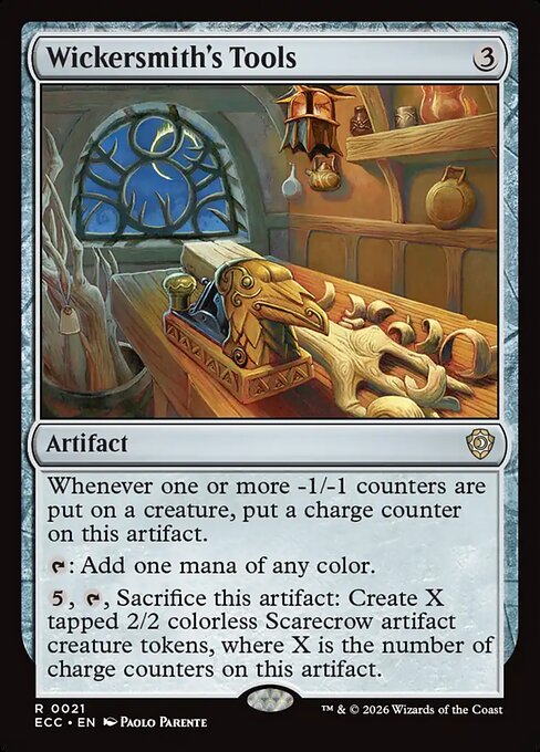 mtg sacrifice an artifact draw a card Clue Token [Outlaws of Thunder Junction Tokens] Wickersmith's Tools - Prisma Games