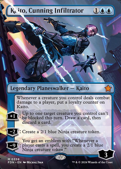 Kaito, Cunning Infiltrator - Extended Art - LaughingDragonMTG