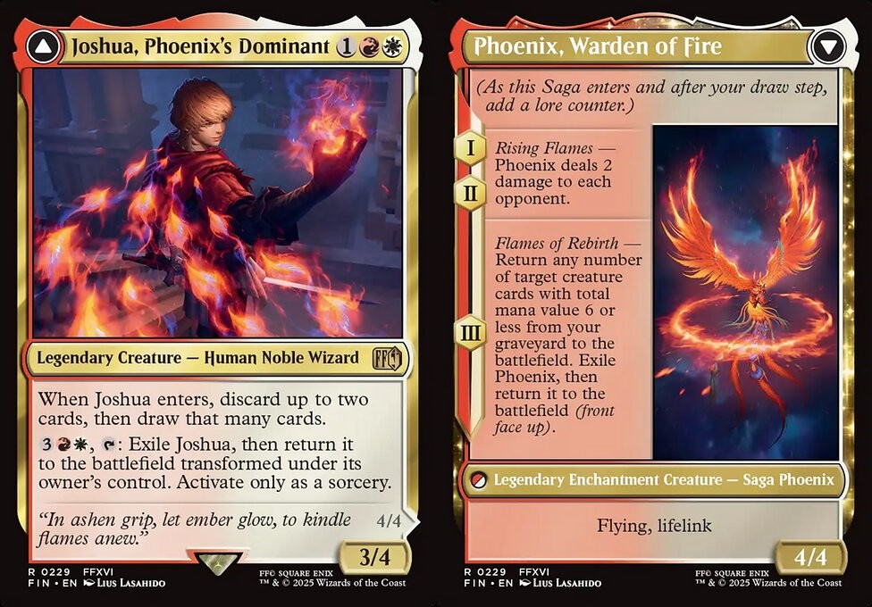 final fantasy mtg phoenix Joshua, Phoenix's Dominant // Phoenix, Warden of Fire [397] [Borderless] [Character] [FINAL FANTASY] [Foil]  Face to Face Games Exile Phoenix Joshua, Phoenix's Dominant // Phoenix,