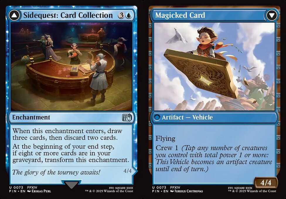sidequest card collection mtg MTG: FINAL FANTASY  Sidequest: // Magicked Card  Regular When this enchantment enters Sidequest: Catch a Fish |