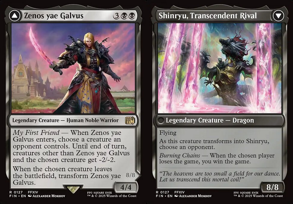 zenos mtg final fantasy yae Galvus // Shinryu, Transcendent Rival [127] [FINAL FANTASY] [Foil]  Face to Face Games Burning Chains  When the chosen player loses the game Final Fantasy First Look: Zenos