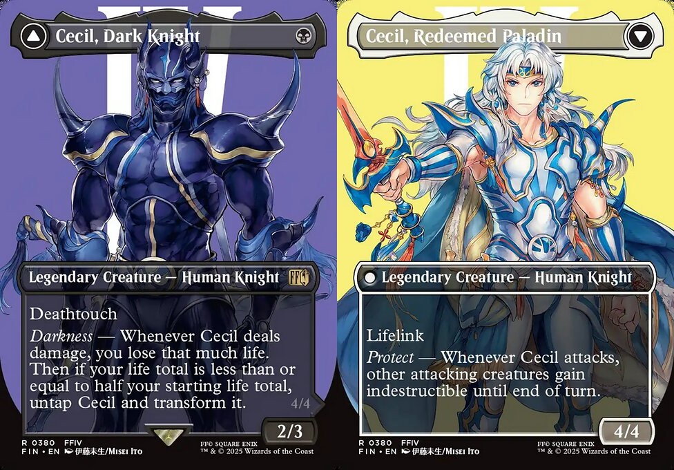 cecil mtg card Magic's first Final Fantasy cards are here, and they look amazing Final Fantasy Cecil Cecil, Dark Knight // Cecil,