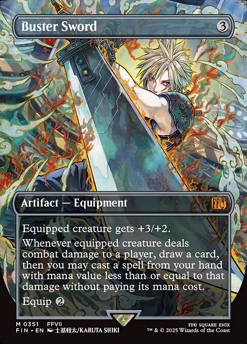 バスターソード　foil 絵違い　拡張　英語 Buster Sword - Foil Extended Art - LaughingDragonMTG