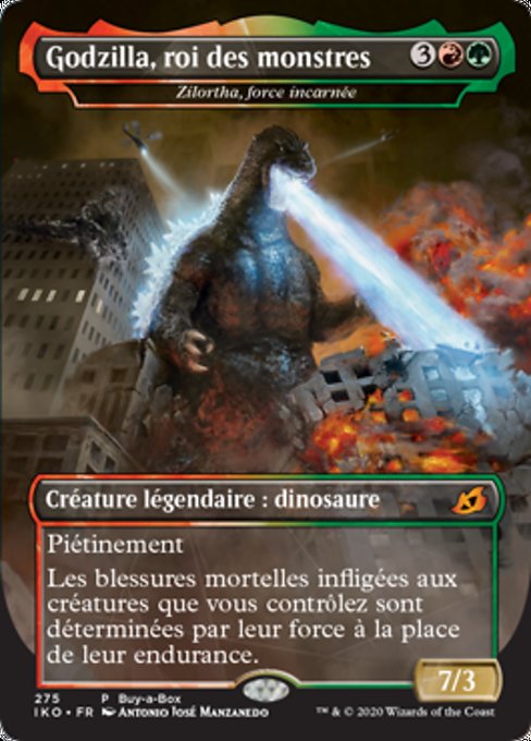 Zilortha, Strength Incarnate "Godzilla, King of the Monsters" (FR) - Foil  Extended Art Buy-a-Box Promo - LaughingDragonMTG
