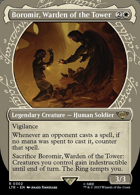 showcase cards mtg Magic the Gathering Secret Lair Showcase: Duskmourn Foil Edition : Toys & Games Warren Mahy Boromir, Warden of the Tower