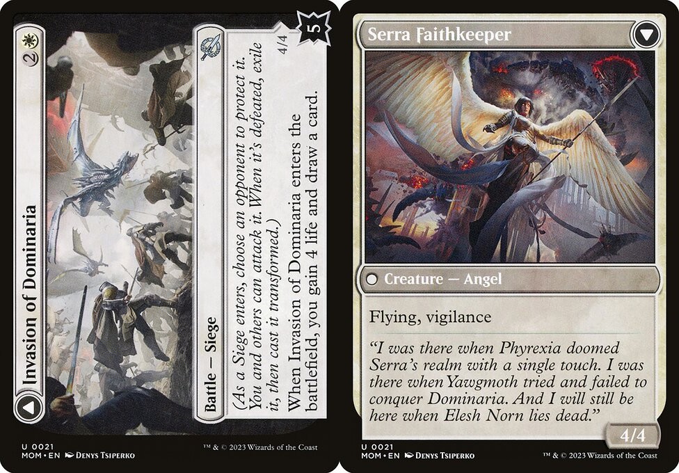 mtg serra cards Invasion of Dominaria // Serra Faithkeeper [March of the Machine] main image 1