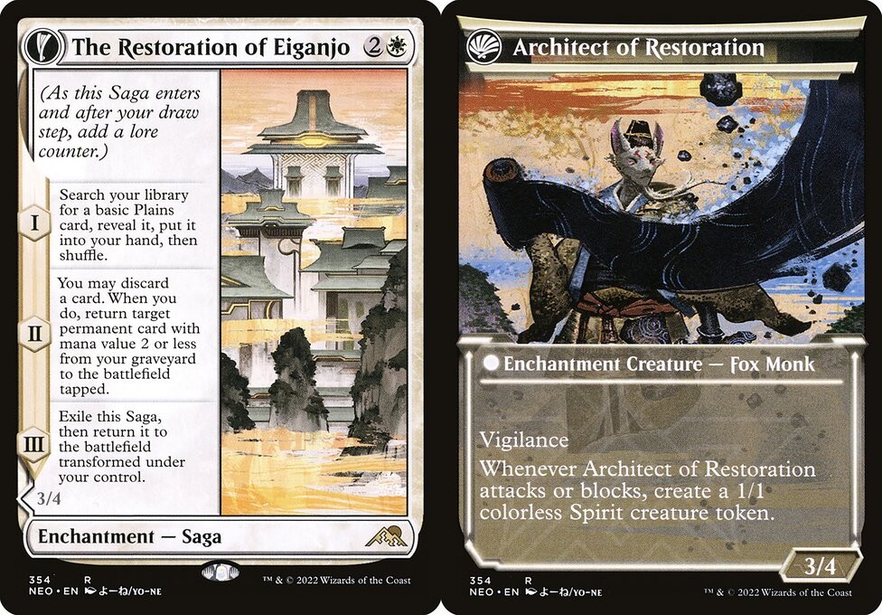 The Restoration of Eiganjo // Architect of Restoration - Foil Showcase -  LaughingDragonMTG