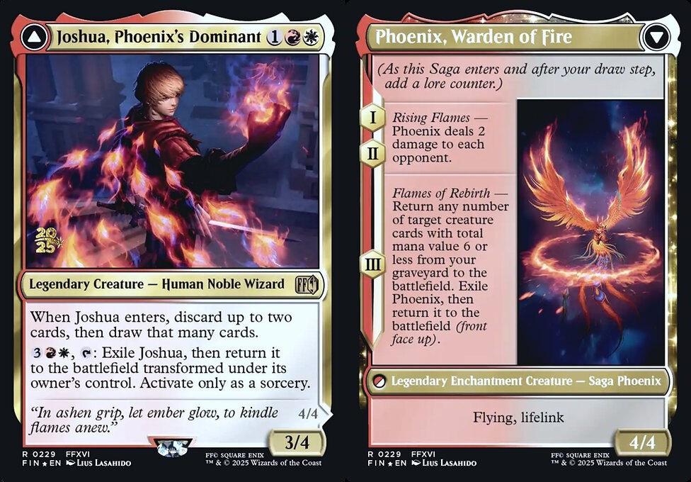 final fantasy joshua mtg Joshua, Phoenix's Dominant // Phoenix, Warden of Fire [542] [Borderless] [Character] [FINAL FANTASY] [Surge Foil]  Face to Face Games II  Rising Flames  Phoenix deals 2 damage to each opponent boros final fantasy mtg Aggro