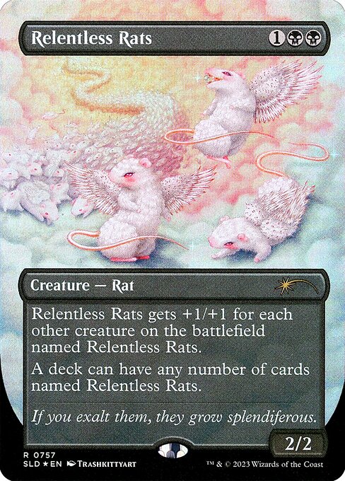 Relentless Rats (#757) - Foil Extended Art - LaughingDragonMTG