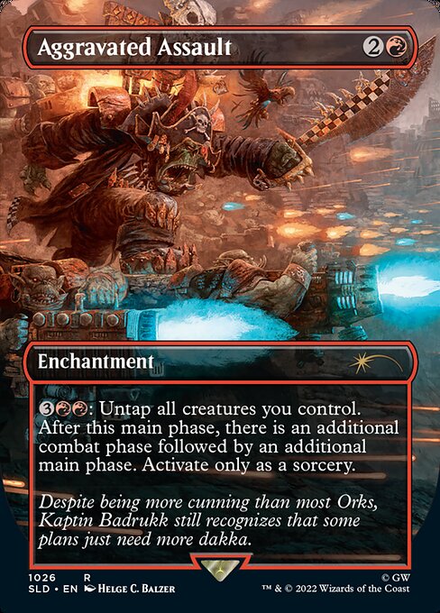 storing mtg cards Aggravated Assault (ONS Foil) Single MTG Card  Moon MTG