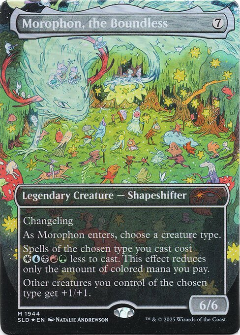 Morophon, the Boundless - Double Rainbow Foil Thick Stock Extended Art -  Paragon City Games