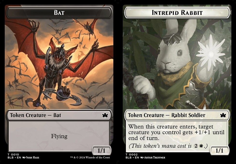 Bat // Intrepid Rabbit - Foil Token - LaughingDragonMTG Bat // Intrepid Rabbit - Foil Token - LaughingDragonMTG