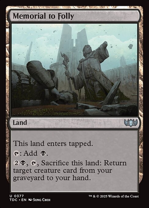 mtg cards that return land from graveyard Titania, Protector of Argoth Memorial to Folly - LaughingDragonMTG