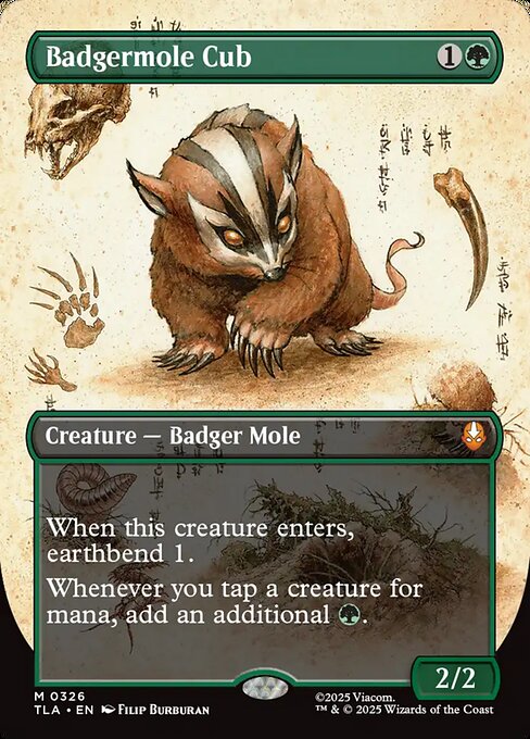 Badgermole Cub クリーチャーカード MTG 英語 Foil Badgermole Cub - Foil Extended Art - Paragon City Games