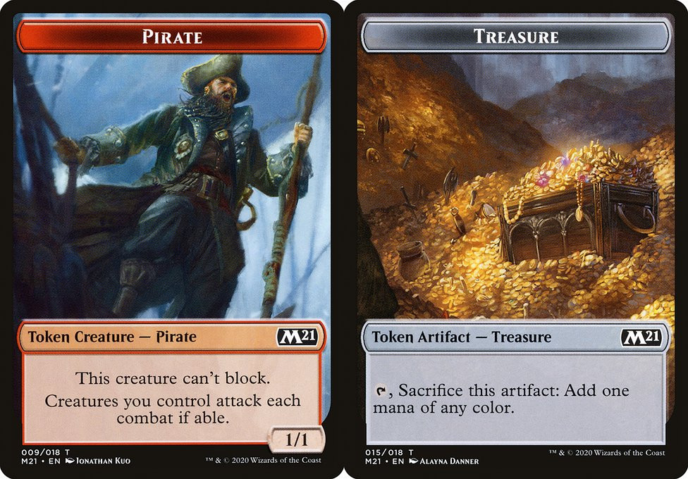 Pirate // Treasure - Foil Token - LaughingDragonMTG