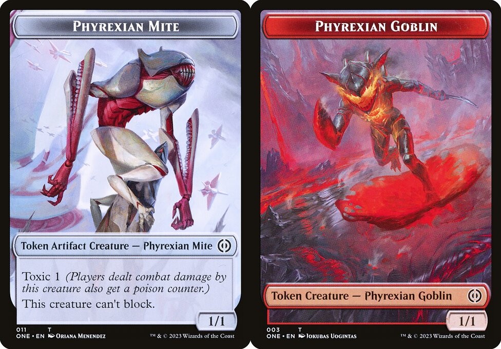 Phyrexian Mite // Phyrexian Goblin - Foil Token - Bill & Ogre's Games Phyrexian Mite // Phyrexian Goblin - Foil Token - Bill & Ogre's Games