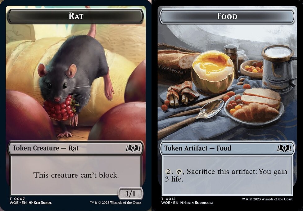 Rat // Food (#7&12) - Foil Token - Heavy J's Card House Rat // Food (#7&12) - Foil Token - Heavy J's Card House