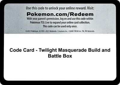 Code Card - Twilight Masquerade Build and Battle Box - Magic Stronghold  Games