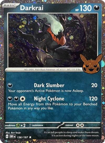 Darkrai (Cosmos Holo, #136/197) - Holofoil - Bill & Ogre's Games