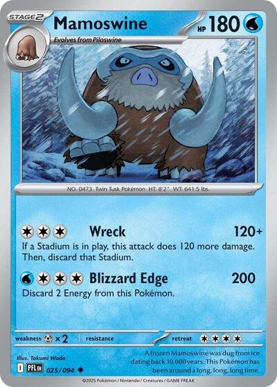 10000 damage pokemon card Mamoswine (#025/094) - Reverse Holofoil Colorless Driving Buddy (70+) If you played a Supporter card from your hand during this turn Rainbow Mew Vmax 10000 HP