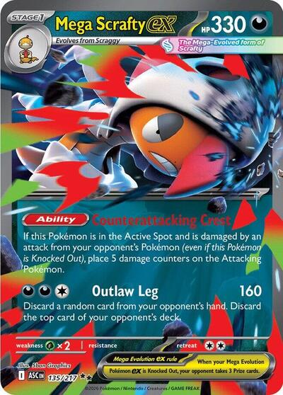 Mega Scrafty ex (#135/217) - Holofoil - Azathoth's Emporium LLC