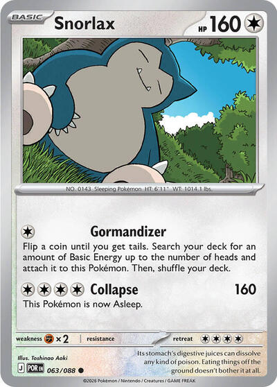 Snorlax (#063/088) - Reverse Holofoil - Heavy J's Card House
