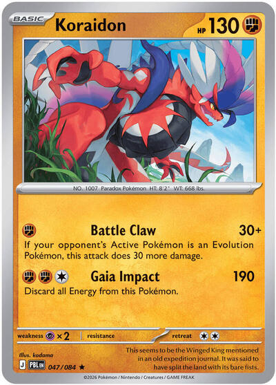koraidon pokemon card TCG [3] Claw Strike (70) Attack 2 Pokemon Card Japanese Koraidon 122/187