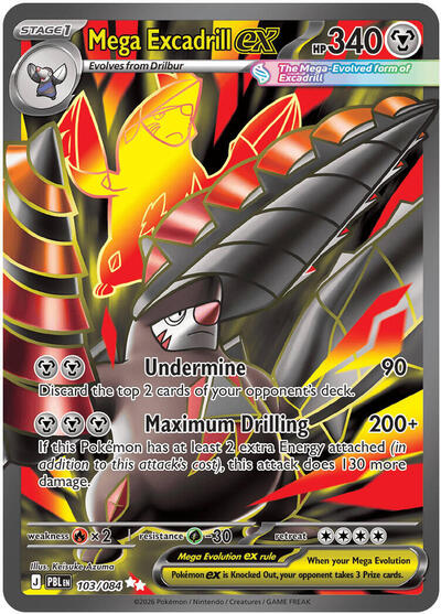 extra rule pokemon card Mega Excadrill ex (#103/084) - Holofoil Electivire ex · Destined Rivals